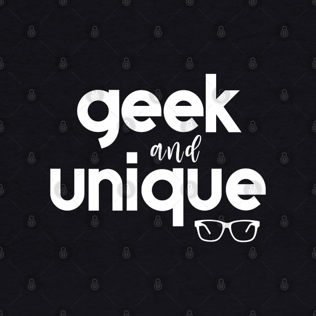 Geek and Unique Text with Nerdy Glasses - Green by VicEllisArt